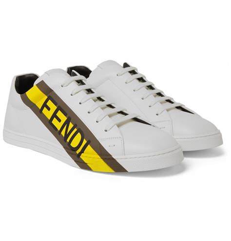 fendi sneaker white|fendi white leather sneakers.